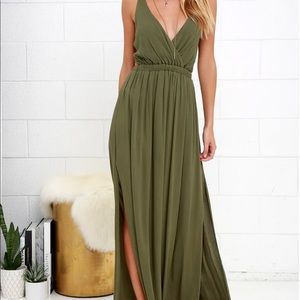 Lost in Paradise Olive Green Maxi